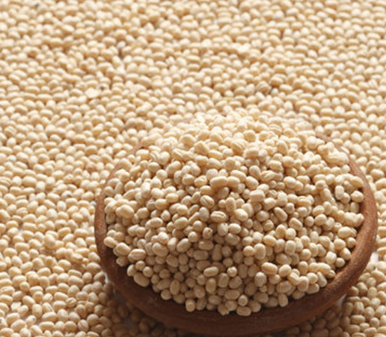 Round, white urad dal